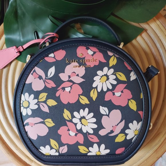 New Kate Spade Traveler Road Trip Floral Print Crossbody Blue Multi